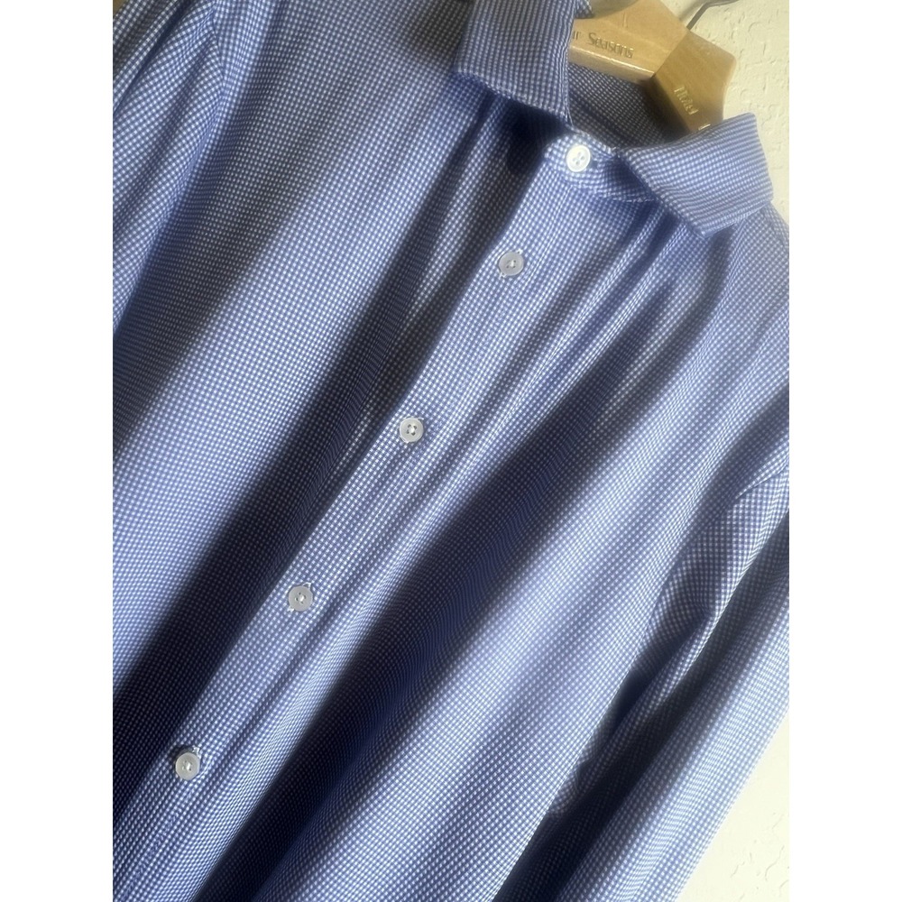 Mizzen & Main Shirt Mens XL Blue‎ Gingham Spinnaker Col Trim Fit Performance USA